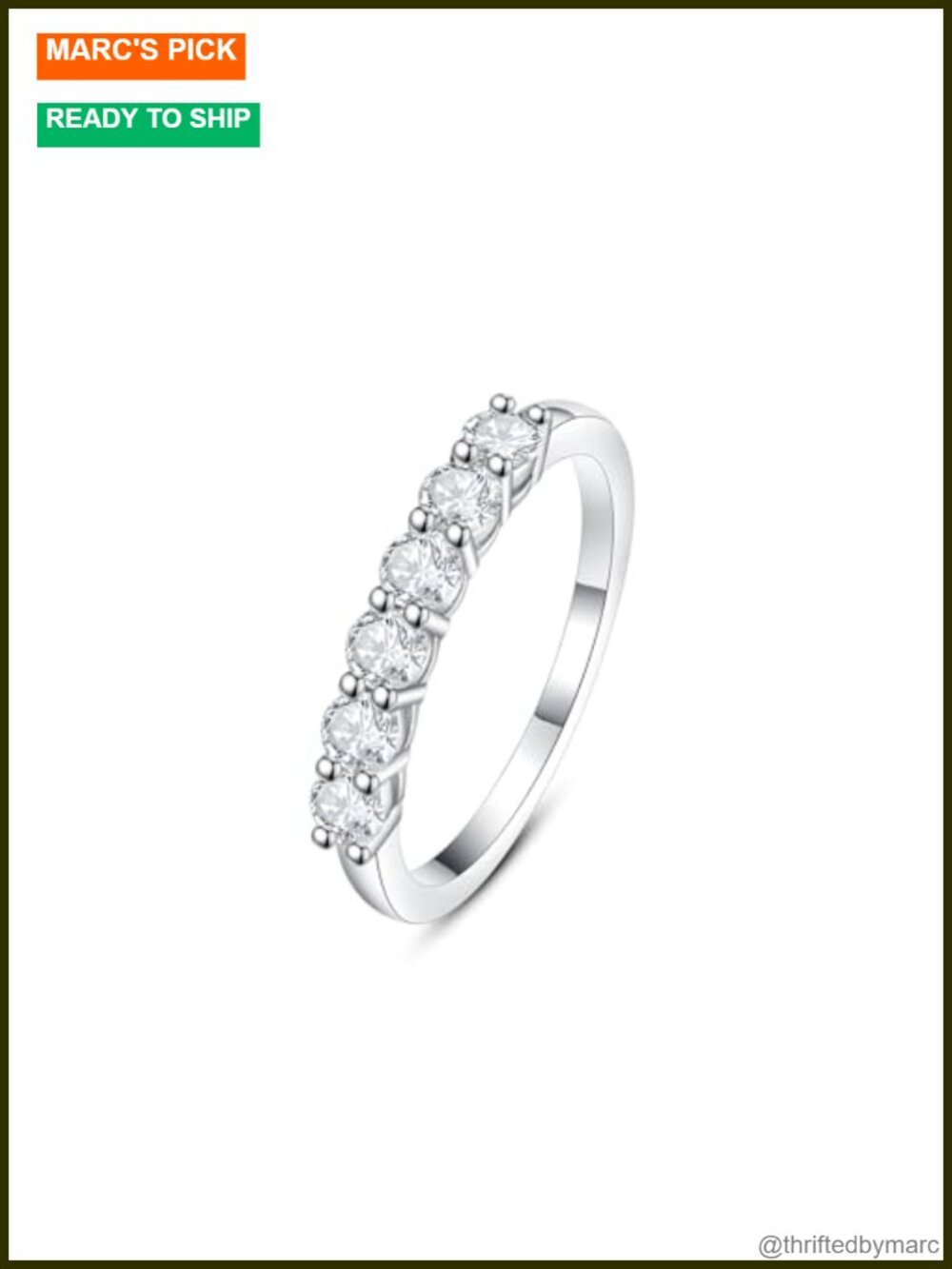 Lab Grown Diamond Wedding Band Sterling Silver 18K White Gold Plated Stackable